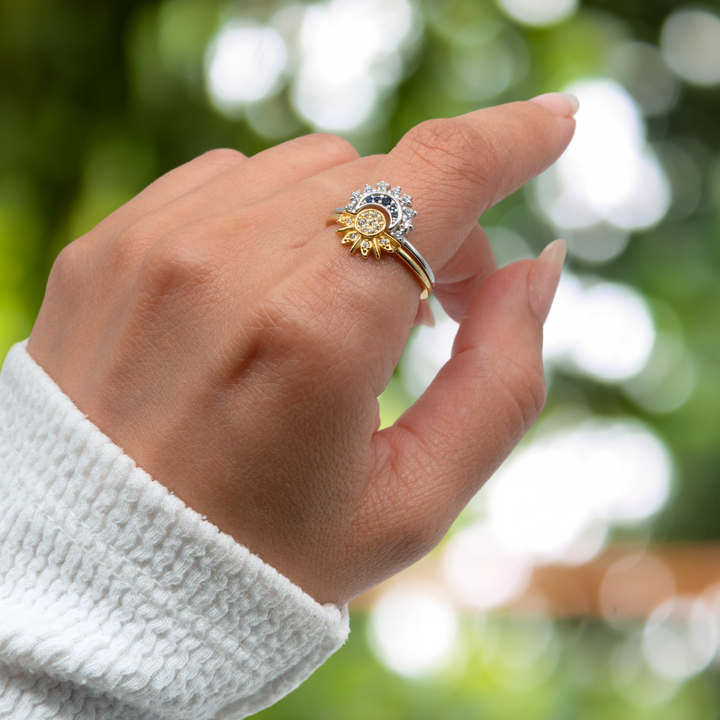 Set de dos Anillos Celestiales - Sol & Luna