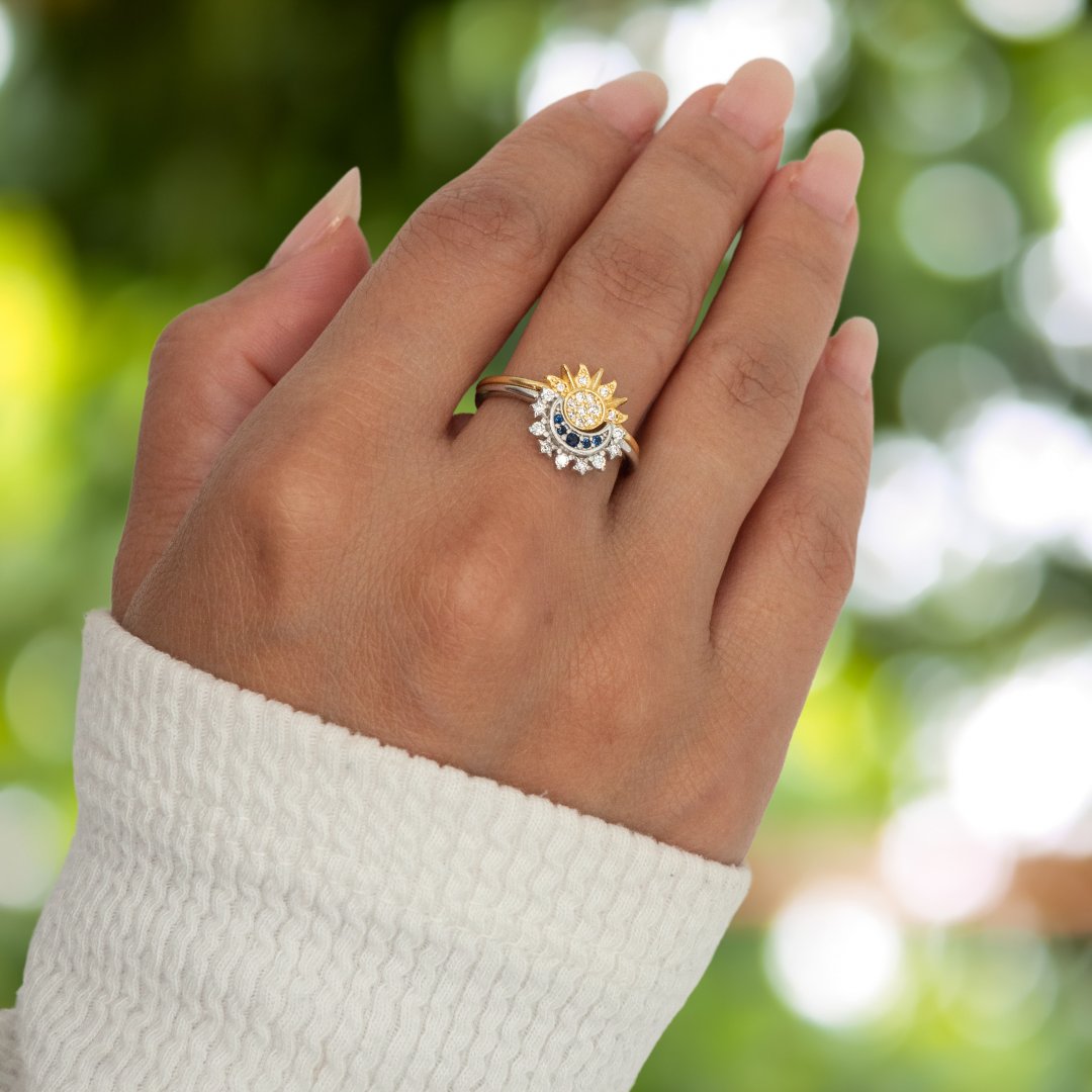 Set de dos Anillos Celestiales - Sol & Luna