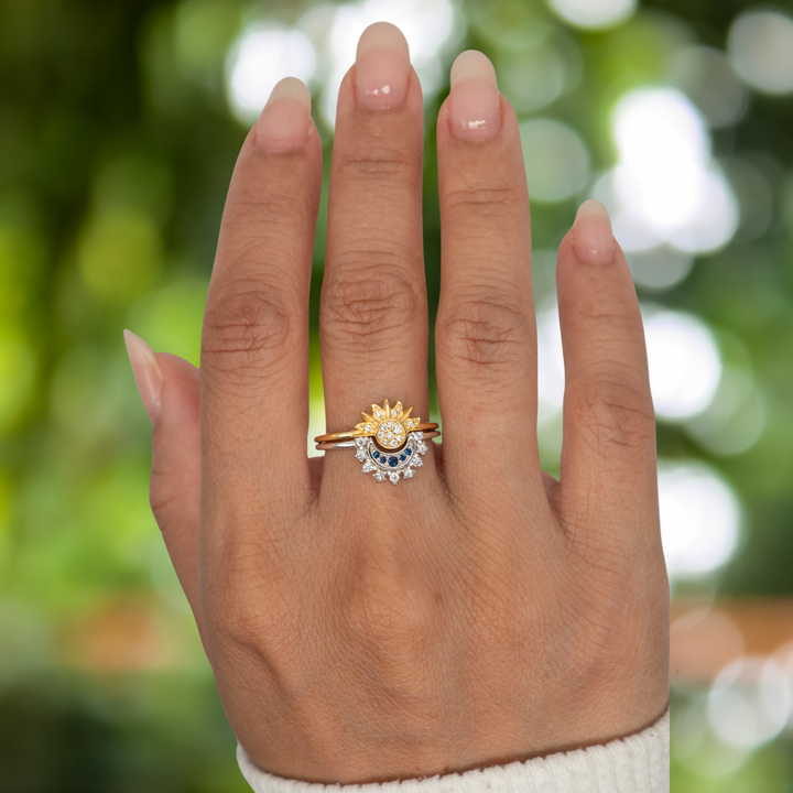 Set de dos Anillos Celestiales - Sol & Luna