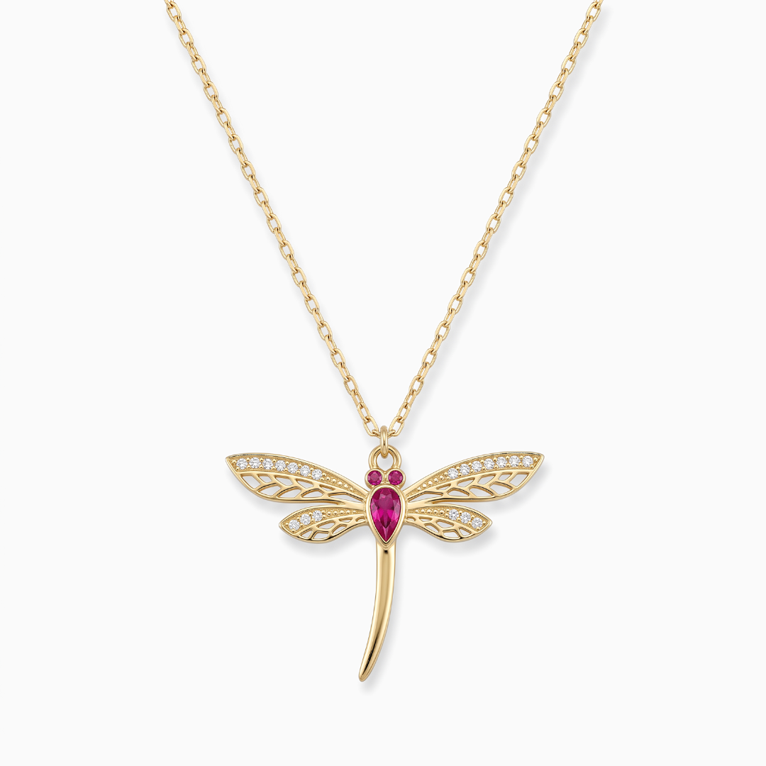 Collar Libélula – Personalizado con Piedra de Nacimiento
