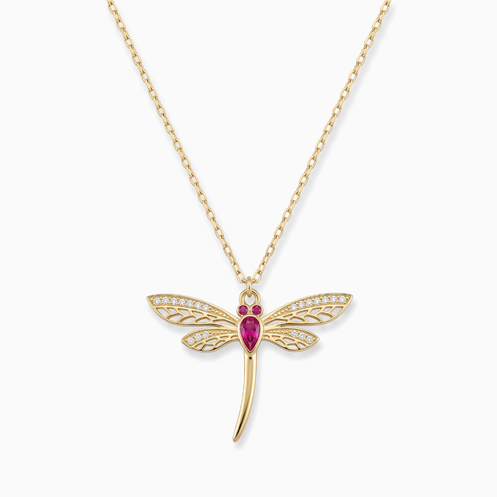 Collar Libélula – Personalizado con Piedra de Nacimiento