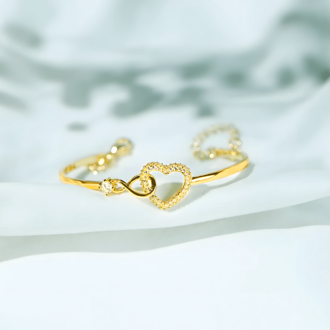 Pulsera De Infinito De Oro De 14 Quilates, Pulsera Con Dije De