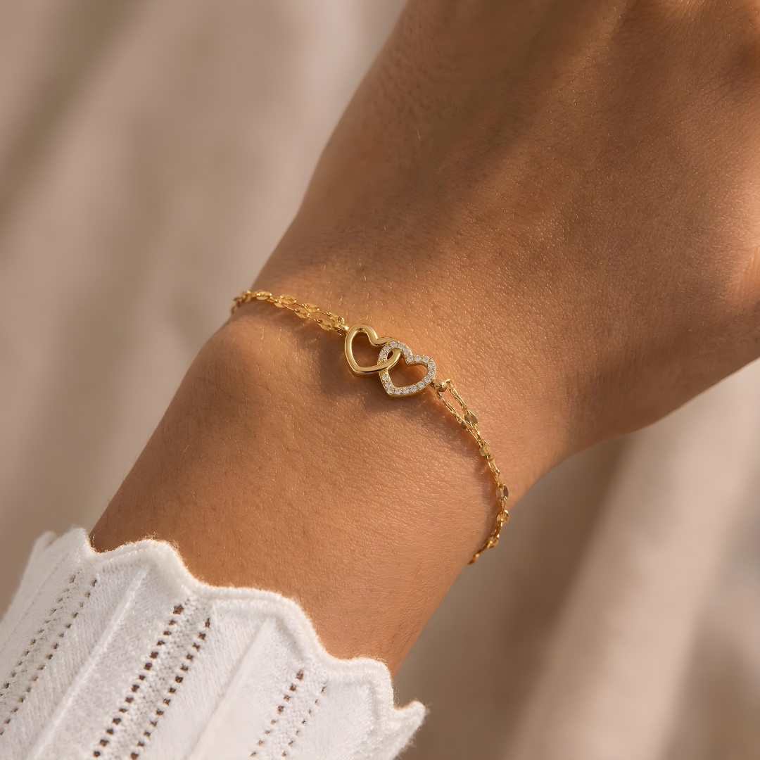 Pulsera Corazón Doble