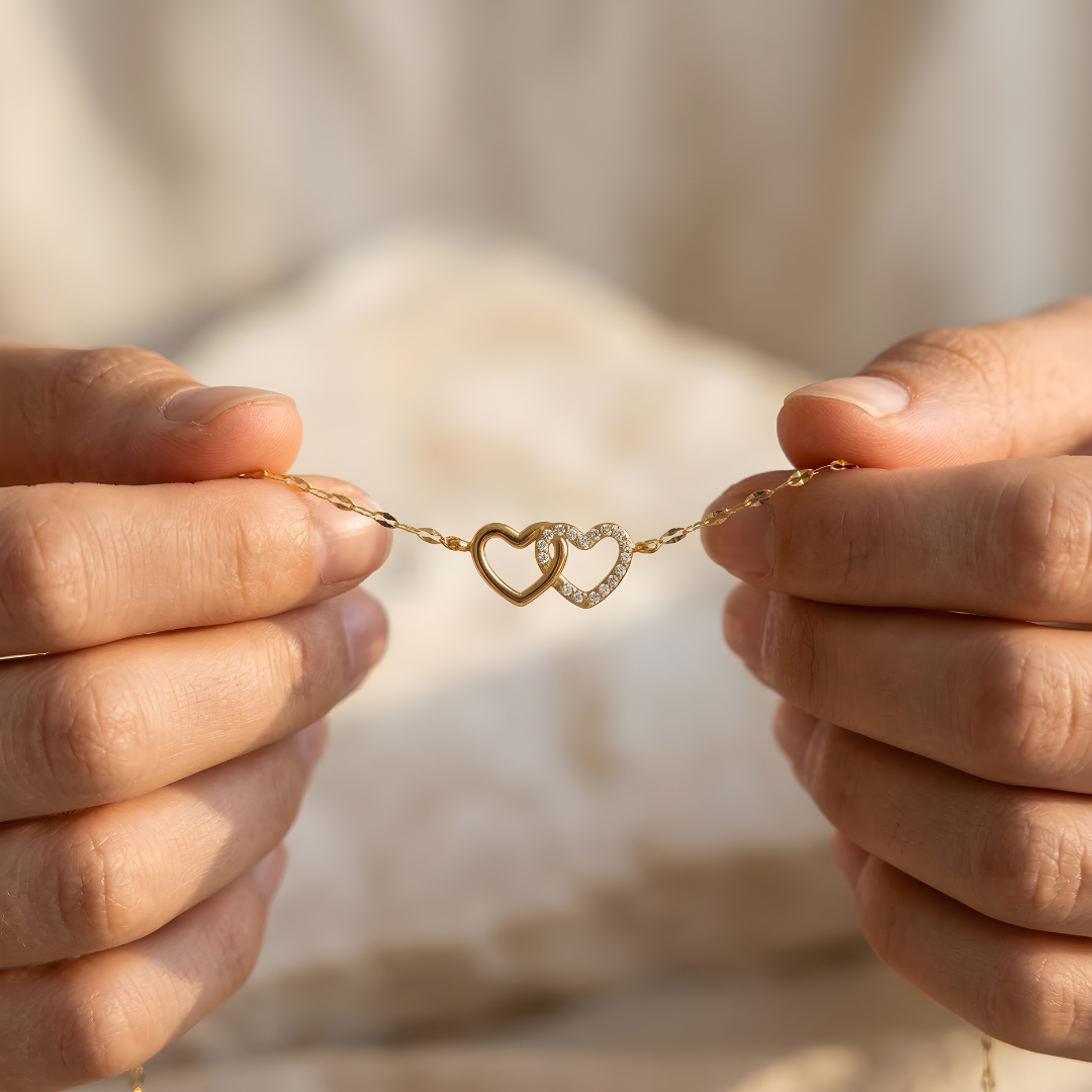 Pulsera Corazón Doble