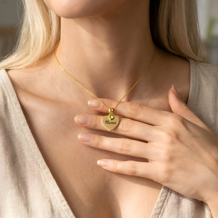 Collar personalizado con piedra de nacimiento - A mi Madre