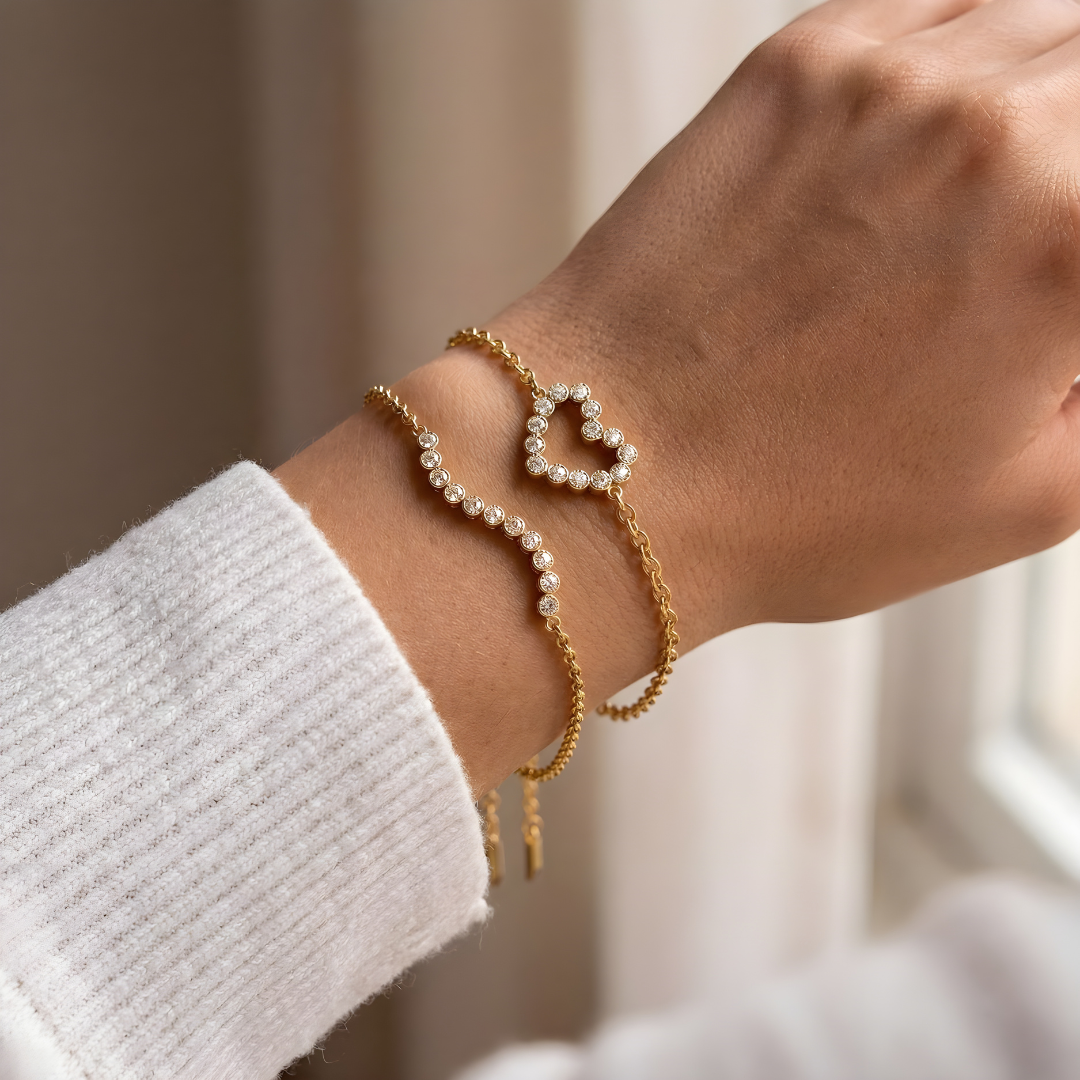 Pulsera Corazón Brillante