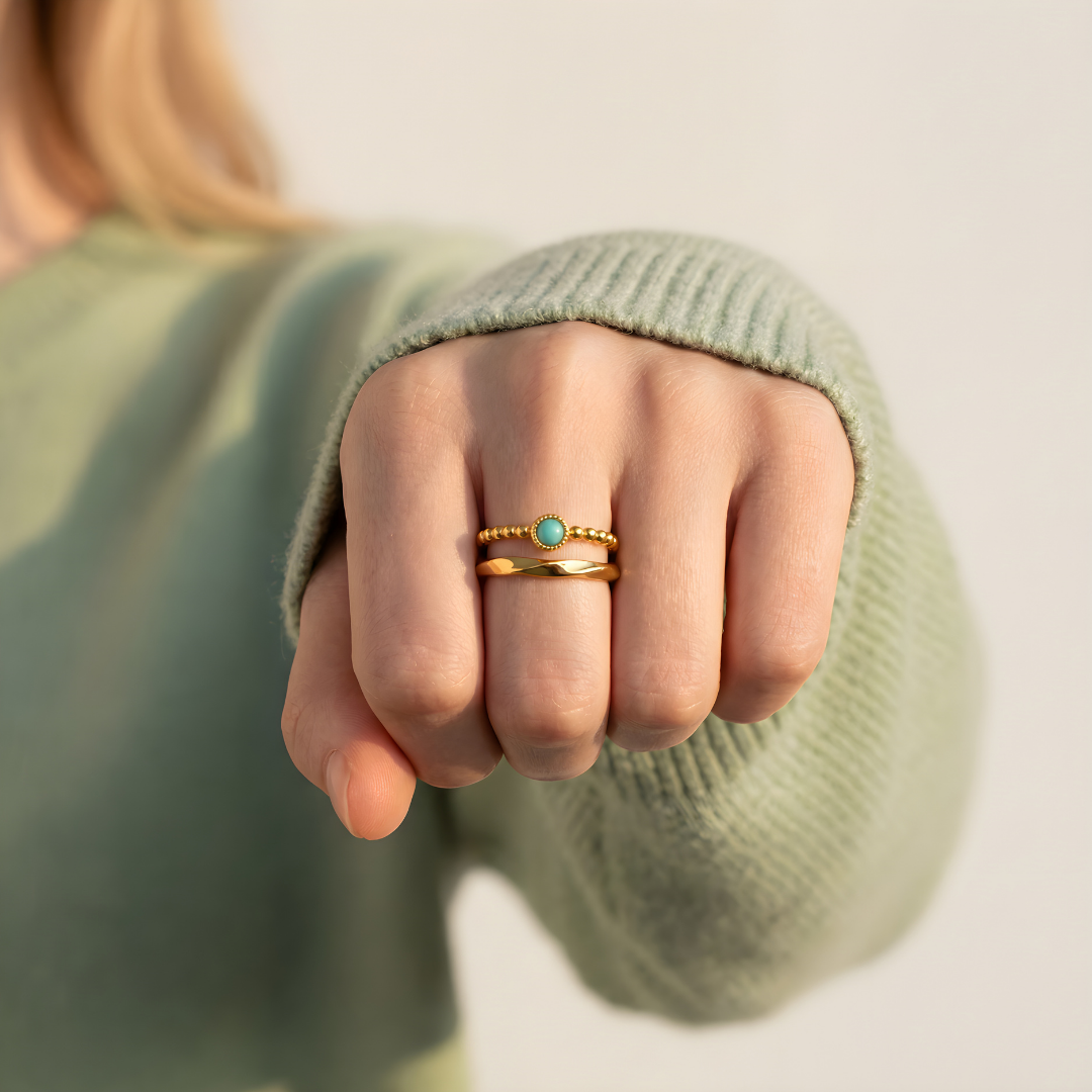 Anillo Amuleto Amazonita – Equilibrio