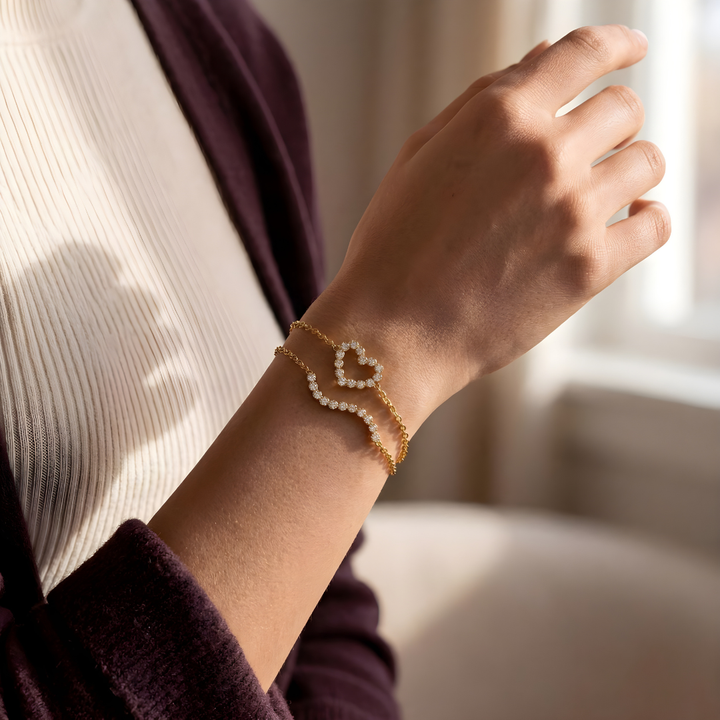 Pulsera Corazón Brillante