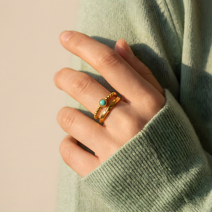 Anillo Amuleto Amazonita – Equilibrio