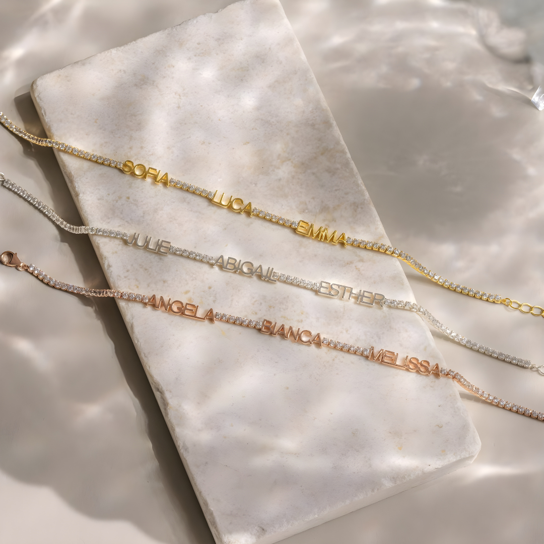 Pulsera Tennis - Personalizada con Nombres