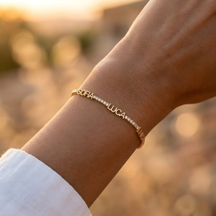 Pulsera Tennis - Personalizada con Nombres