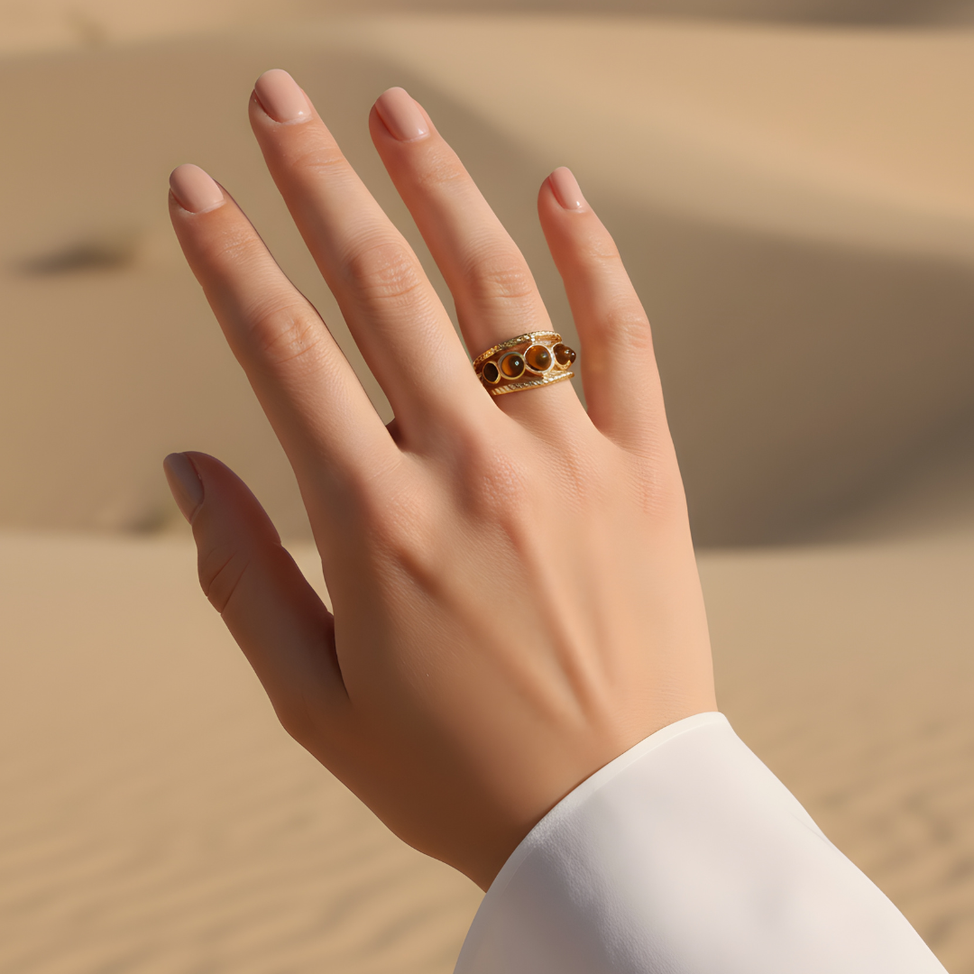 Anillo Amuleto- Ojo de Tigre