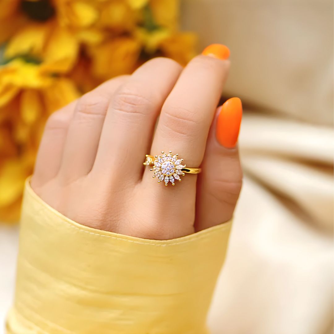 Anillo Girasol Brillante - Amor y Amistad