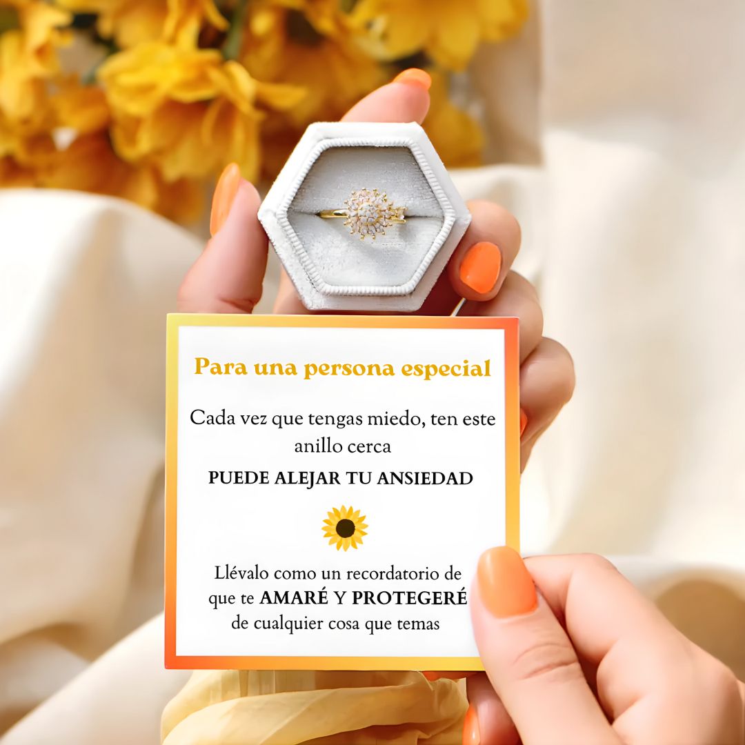 Anillo Girasol Brillante - Amor y Amistad