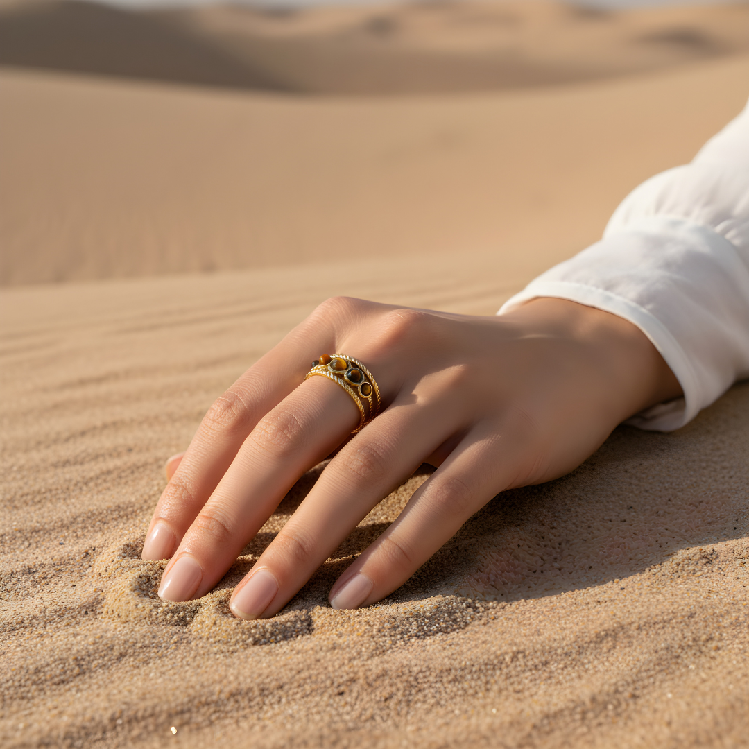 Anillo Amuleto- Ojo de Tigre