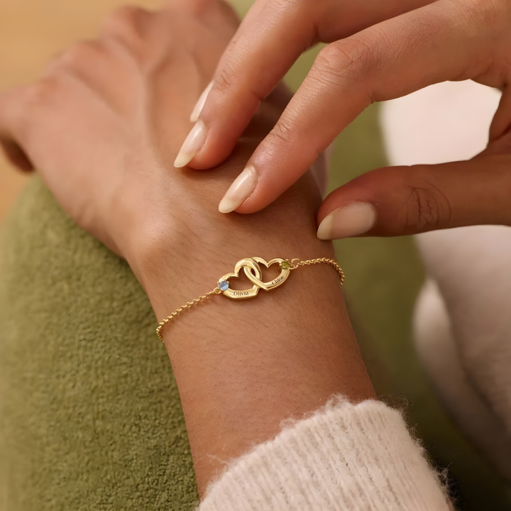 Pulsera Corazones Entrelazados