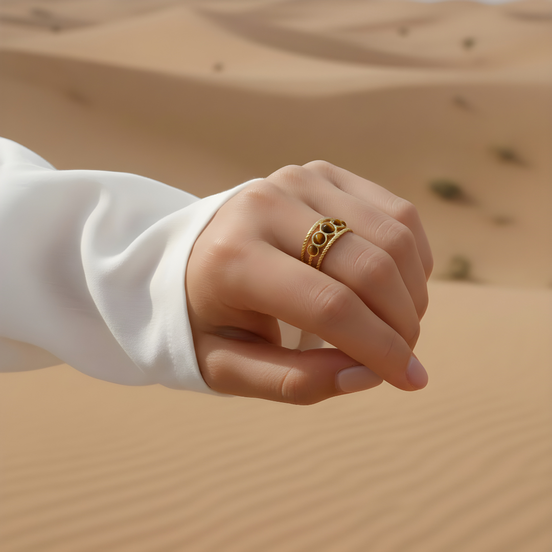 Anillo Amuleto- Ojo de Tigre