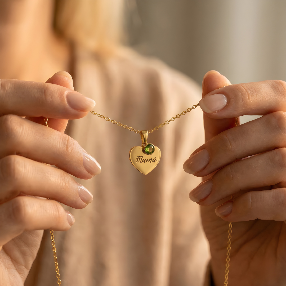 Collar personalizado con piedra de nacimiento - A mi Madre