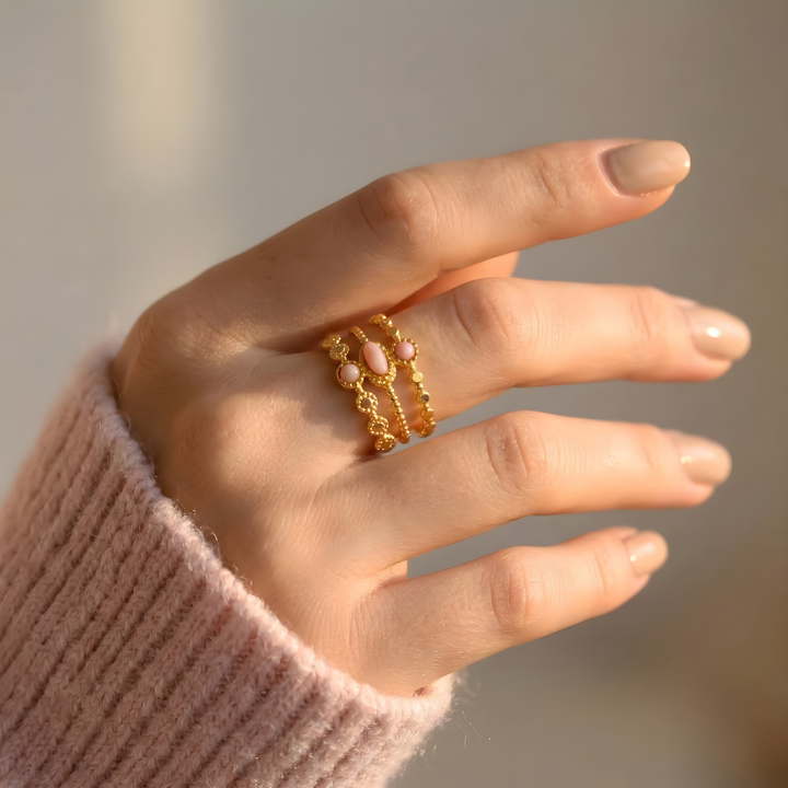 Anillo Amuleto Ópalo Rosa