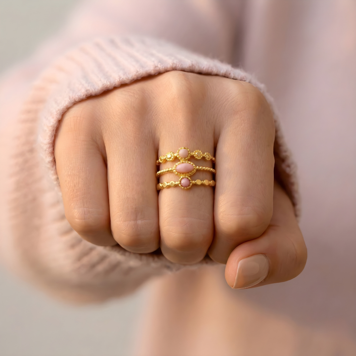 Anillo Amuleto Ópalo Rosa