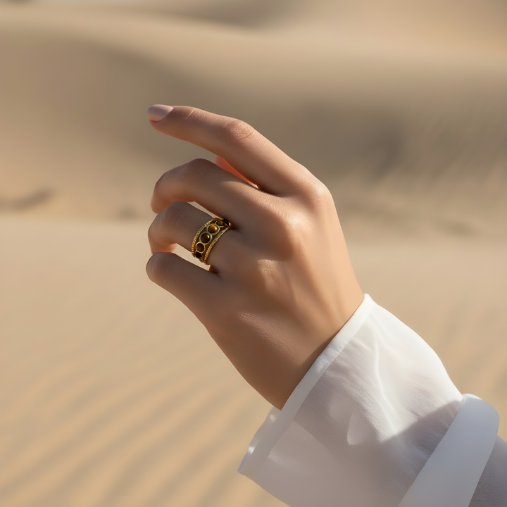 Anillo Amuleto- Ojo de Tigre