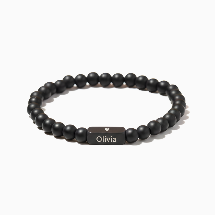 Pulsera Ónix Personalizable – Para Papá