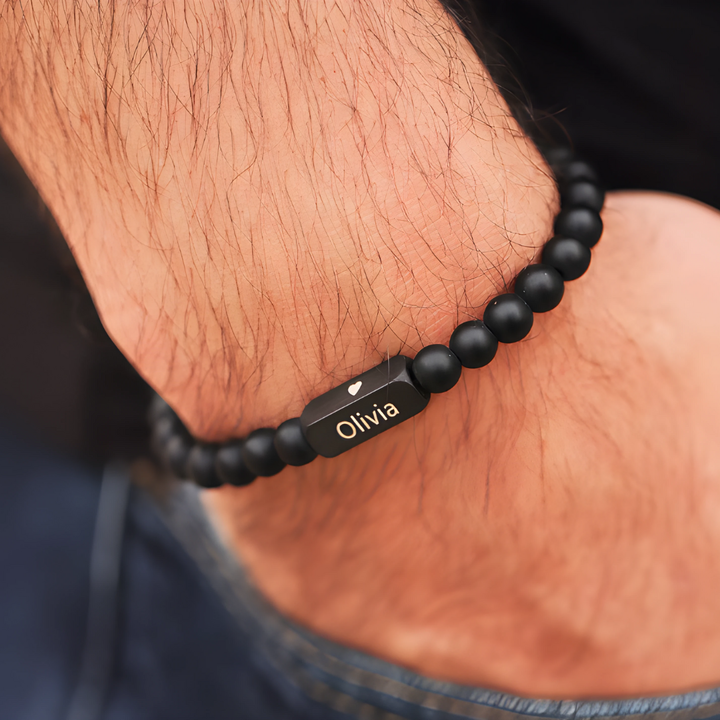 Pulsera Ónix Personalizable – Para Papá