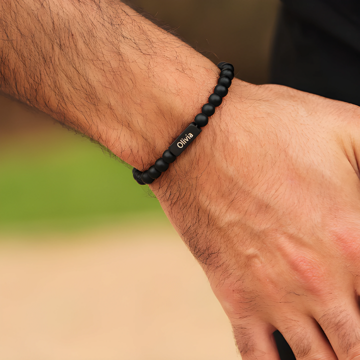 Pulsera Ónix Personalizable – Para Papá