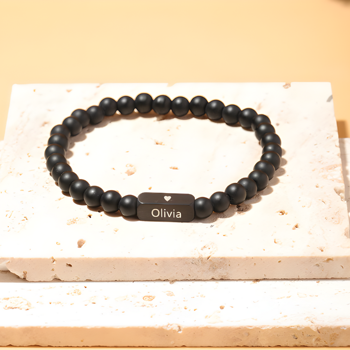 Pulsera Ónix Personalizable – Para Papá