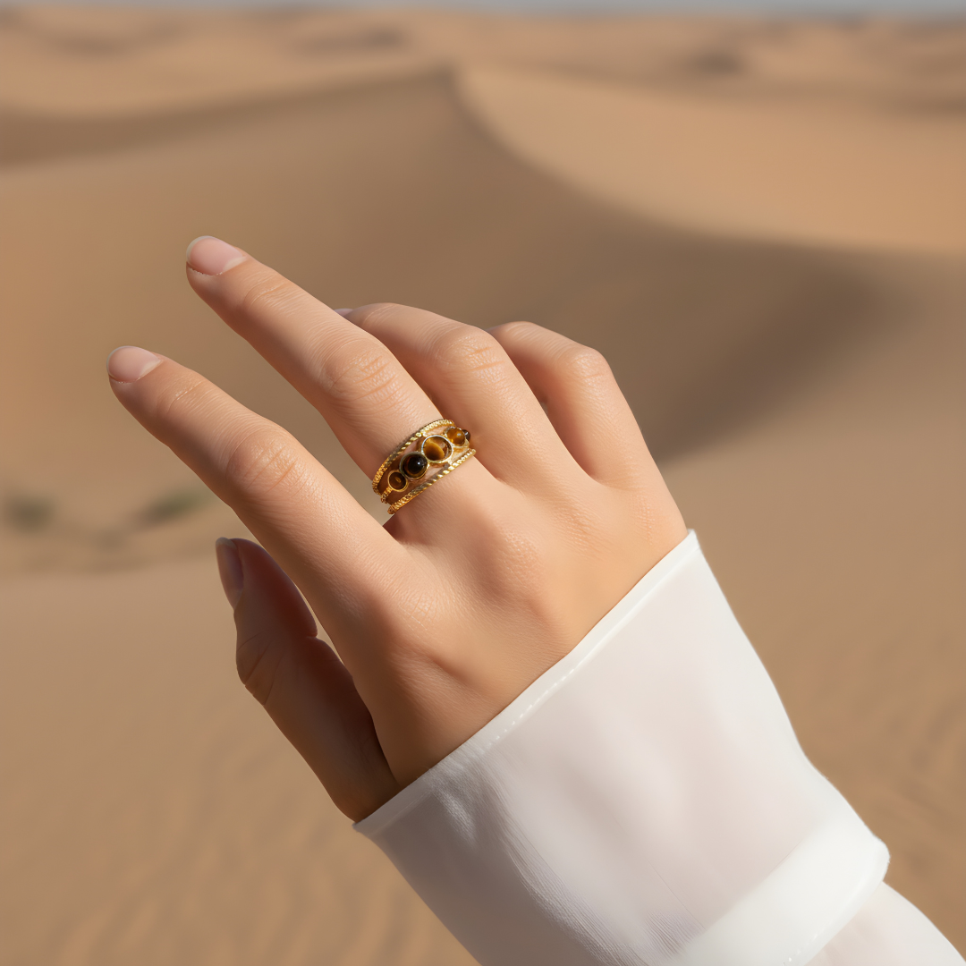 Anillo Amuleto- Ojo de Tigre