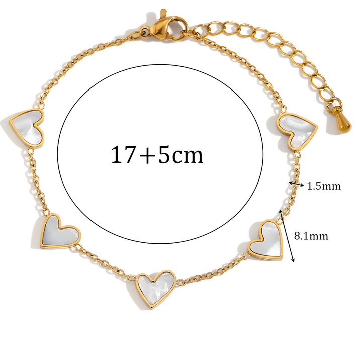 Pulsera Corazón de Nácar