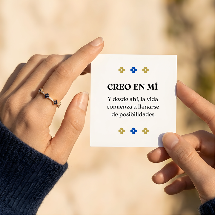 Anillo Trébol Zafiro