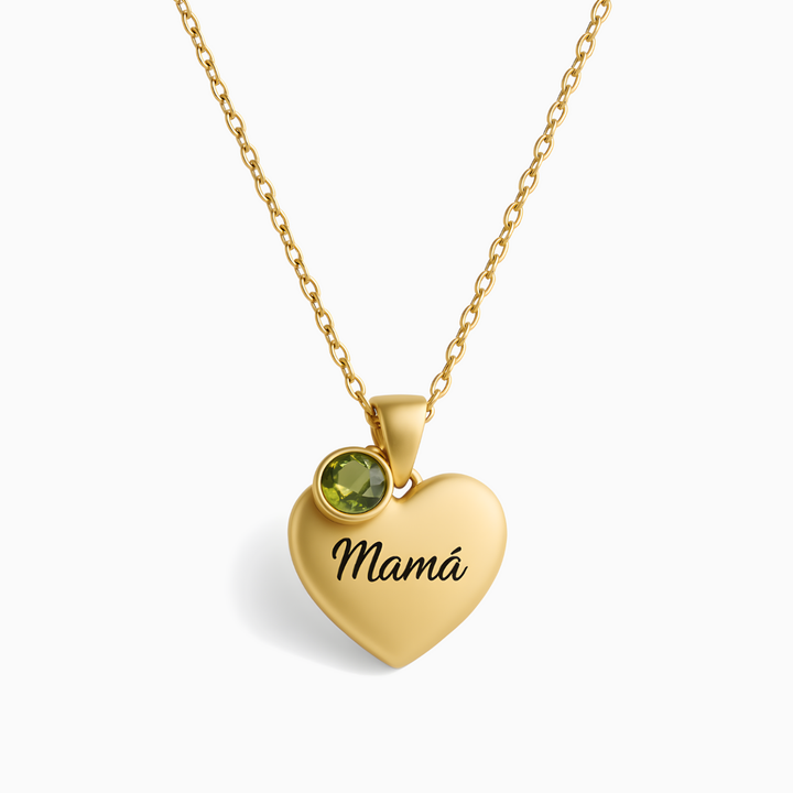 Collar personalizado con piedra de nacimiento - A mi Madre
