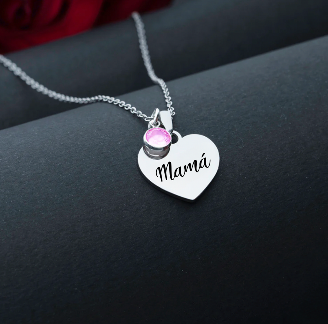 Collar personalizado con piedra de nacimiento - A mi Madre