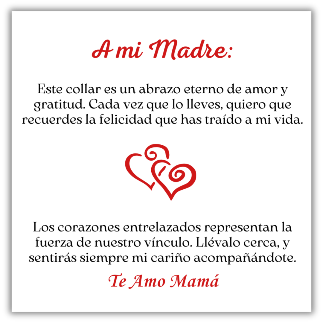 Collar Corazones Entrelazados - A mi Madre