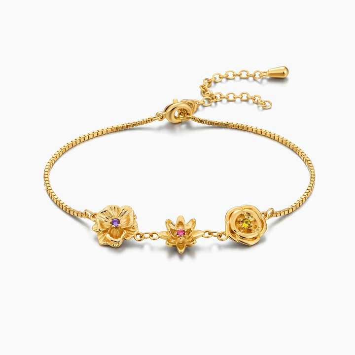 Pulsera con flores de nacimiento