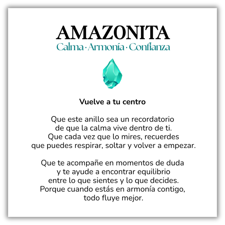 Anillo Amuleto Amazonita – Equilibrio