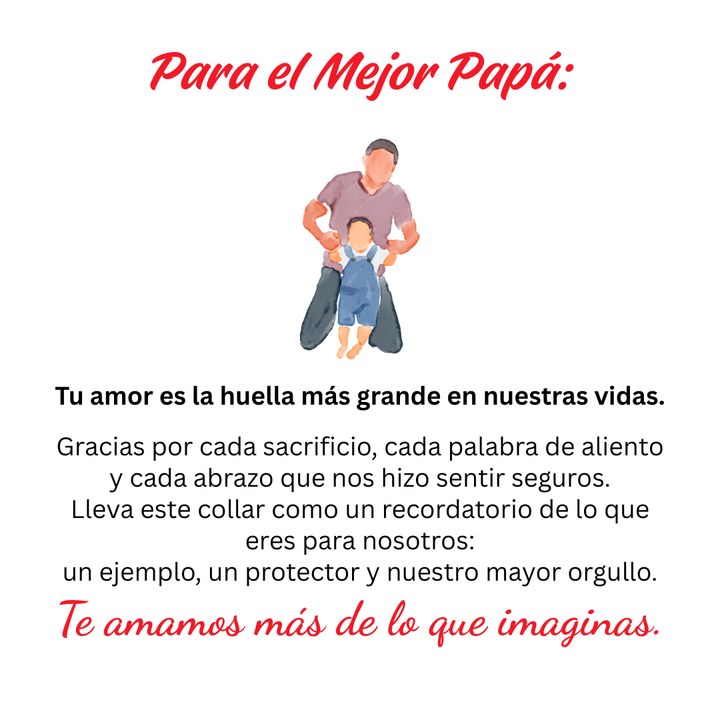 Collar Te Queremos Papá – Con Nombres