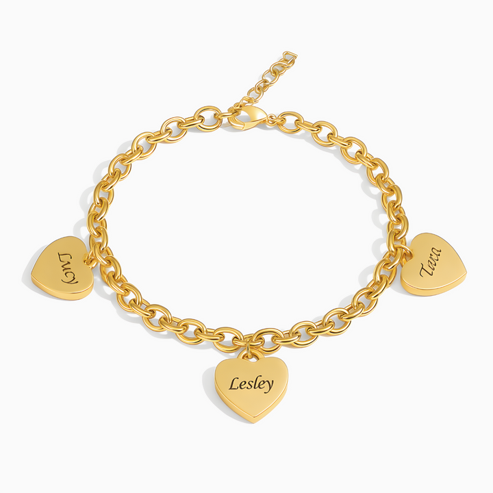 Pulsera de corazones- Personalizable hasta 6 corazones