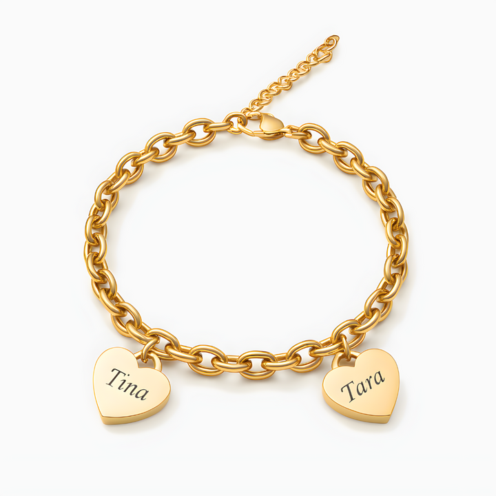 Pulsera de corazones- Personalizable hasta 6 corazones