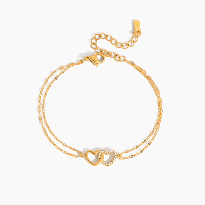 Pulsera Corazón Doble