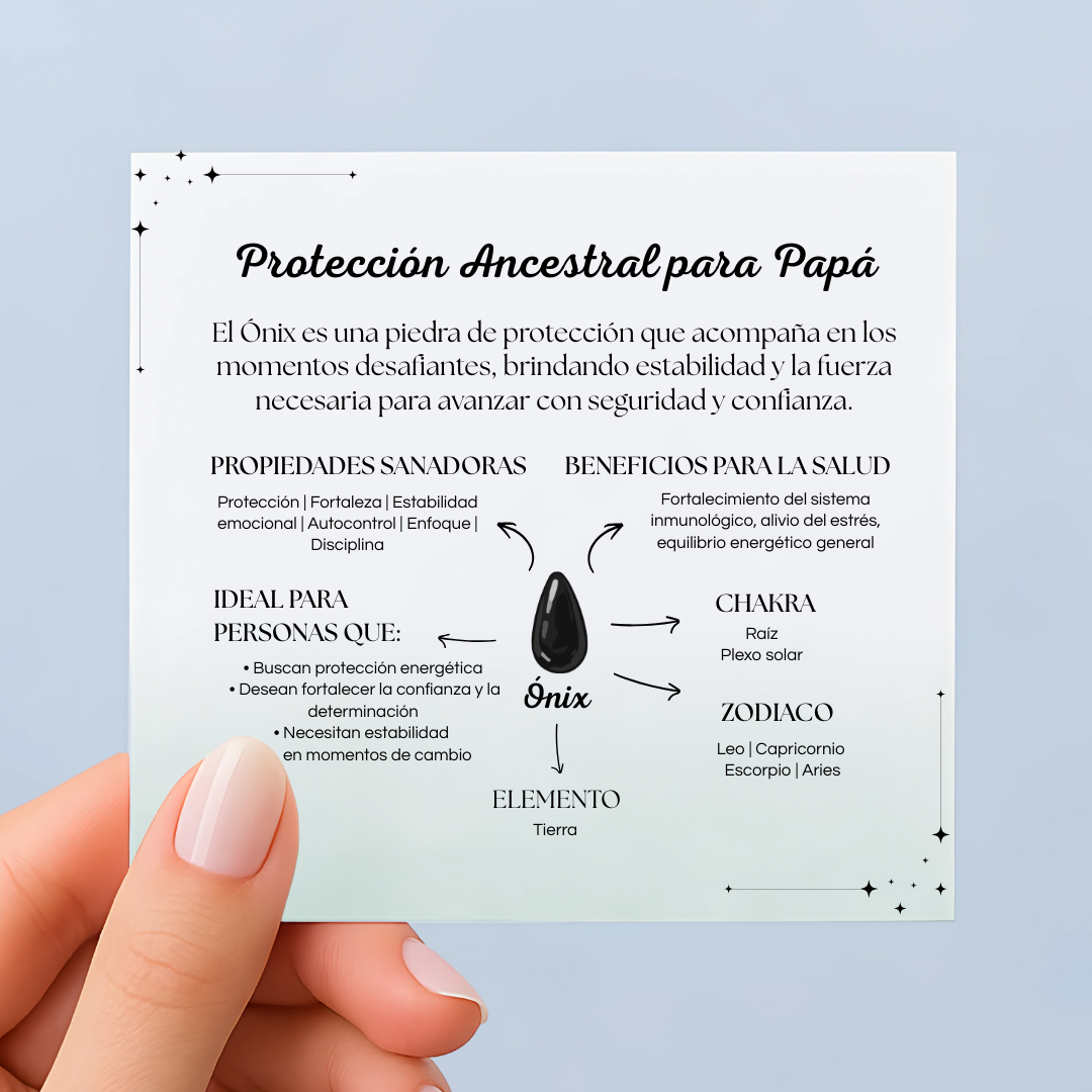 Pulsera Ónix Personalizable – Para Papá