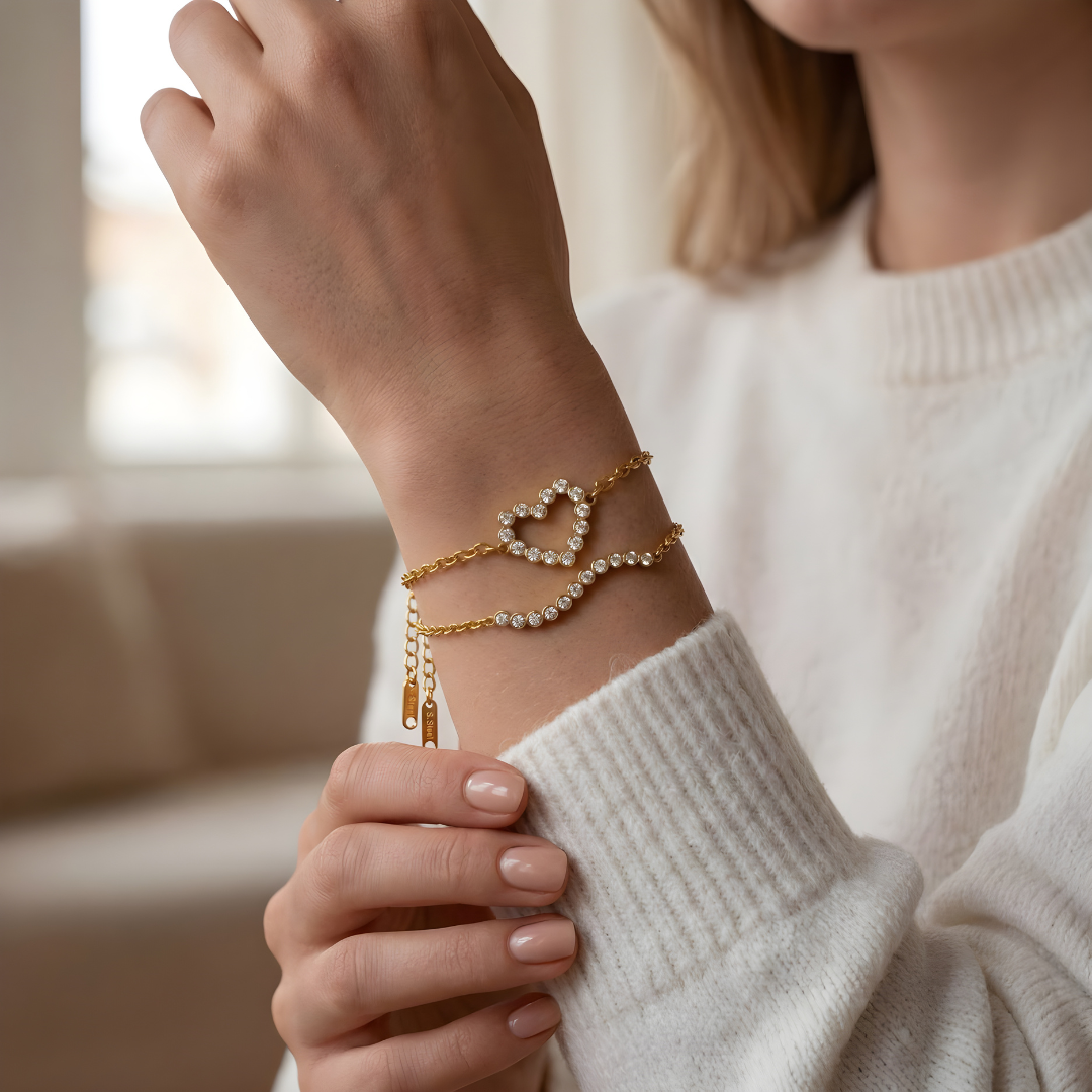 Pulsera Corazón Brillante