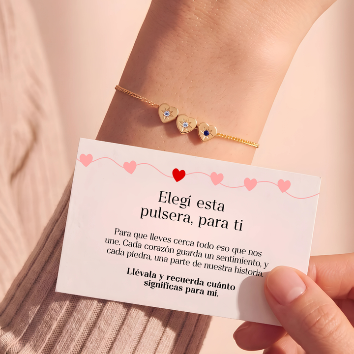 Pulsera Corazones que nos unen