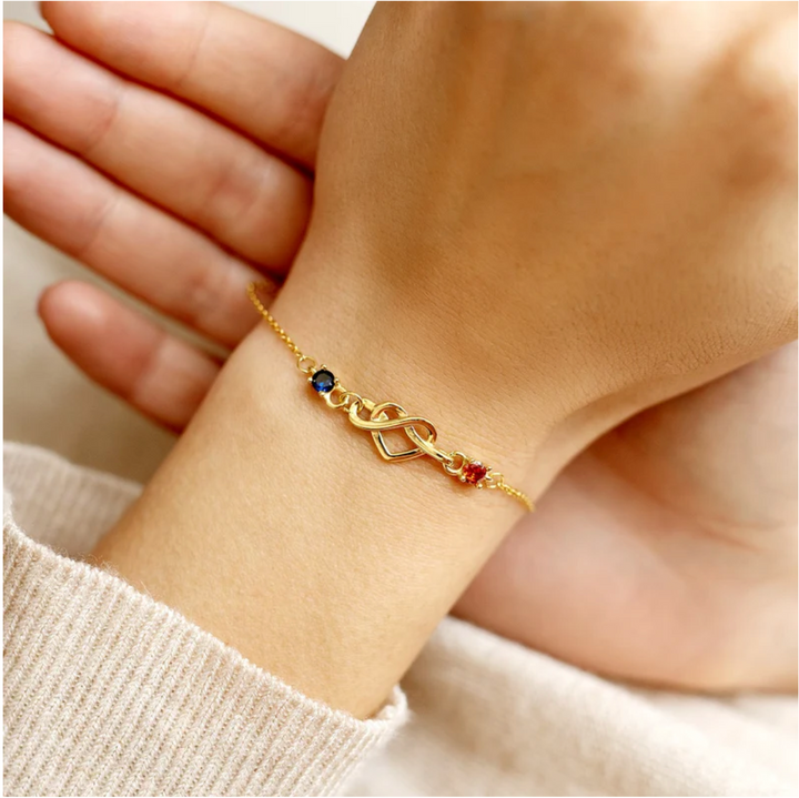 Pulsera Corazón con Piedras de Nacimiento - Amor y Amistad